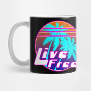 Retro Live Free 1980's Inspired Design Mug